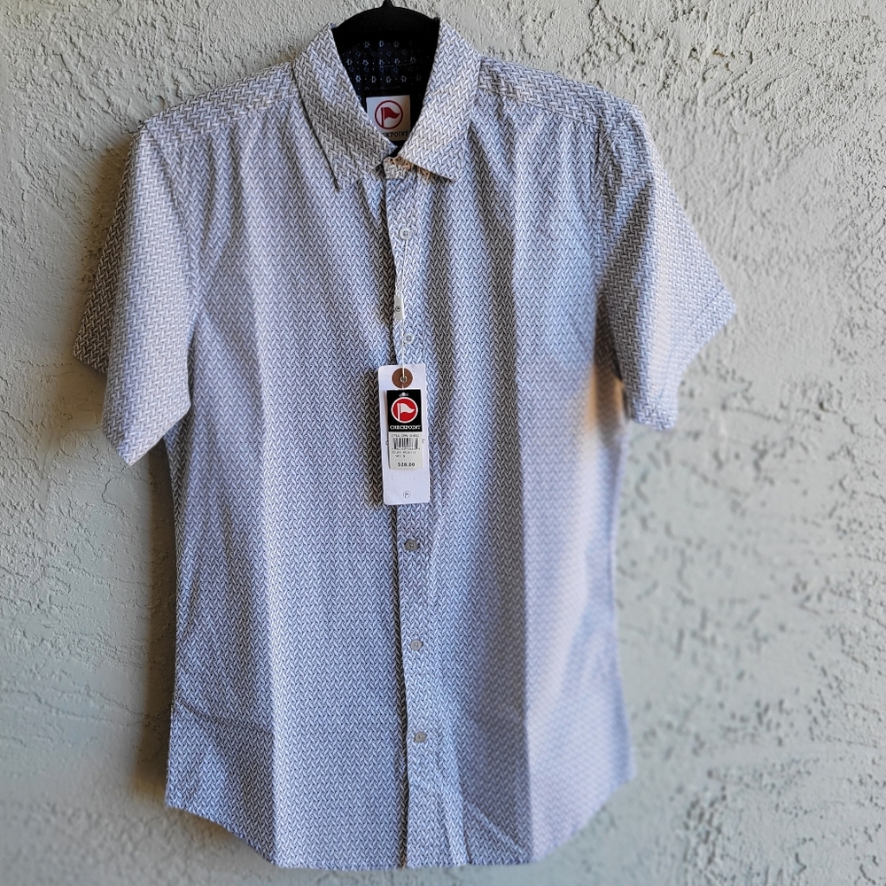 🟣MEN'S COTTON SHIRT SHORT SLEEVE SLIM FIT SZ S/P